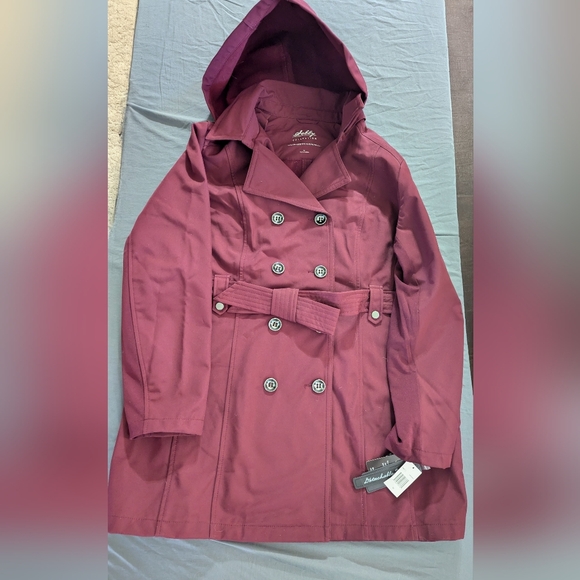 Selby Jackets & Blazers - Selby Double-Breasted Maroon Trench Coat